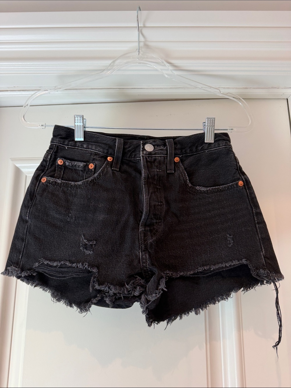 Levi’s 501 original high rise shorts- wise up black